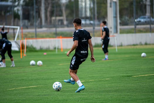 Young soccer players in action