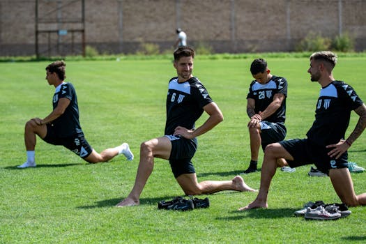 Stretching exercises for soccer players